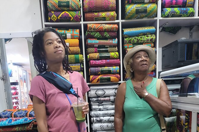 African custom clothing making experience with fabric tour - Starting with fabric stories at Makola Market