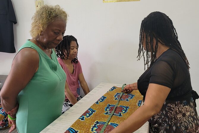 African custom clothing making experience with fabric tour - Transport, meeting points, and timing